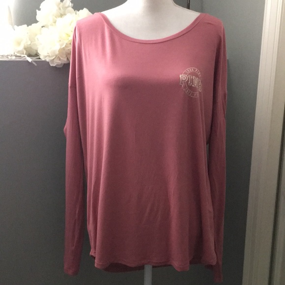 PINK Victoria's Secret Tops - NWOT LARGE PINK LONG SLEEVE TOP PINK
